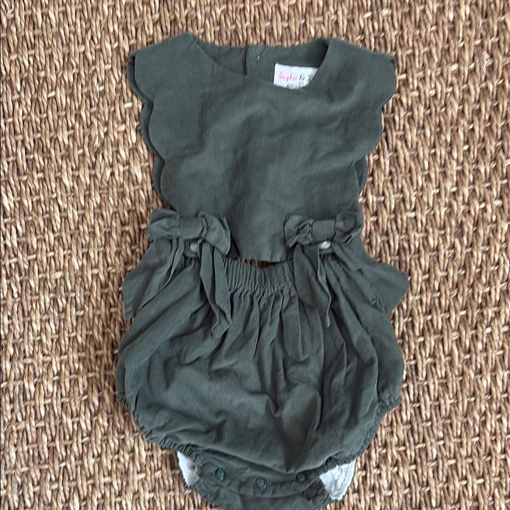 Sophie & Lucas 18m Olive Green Romper